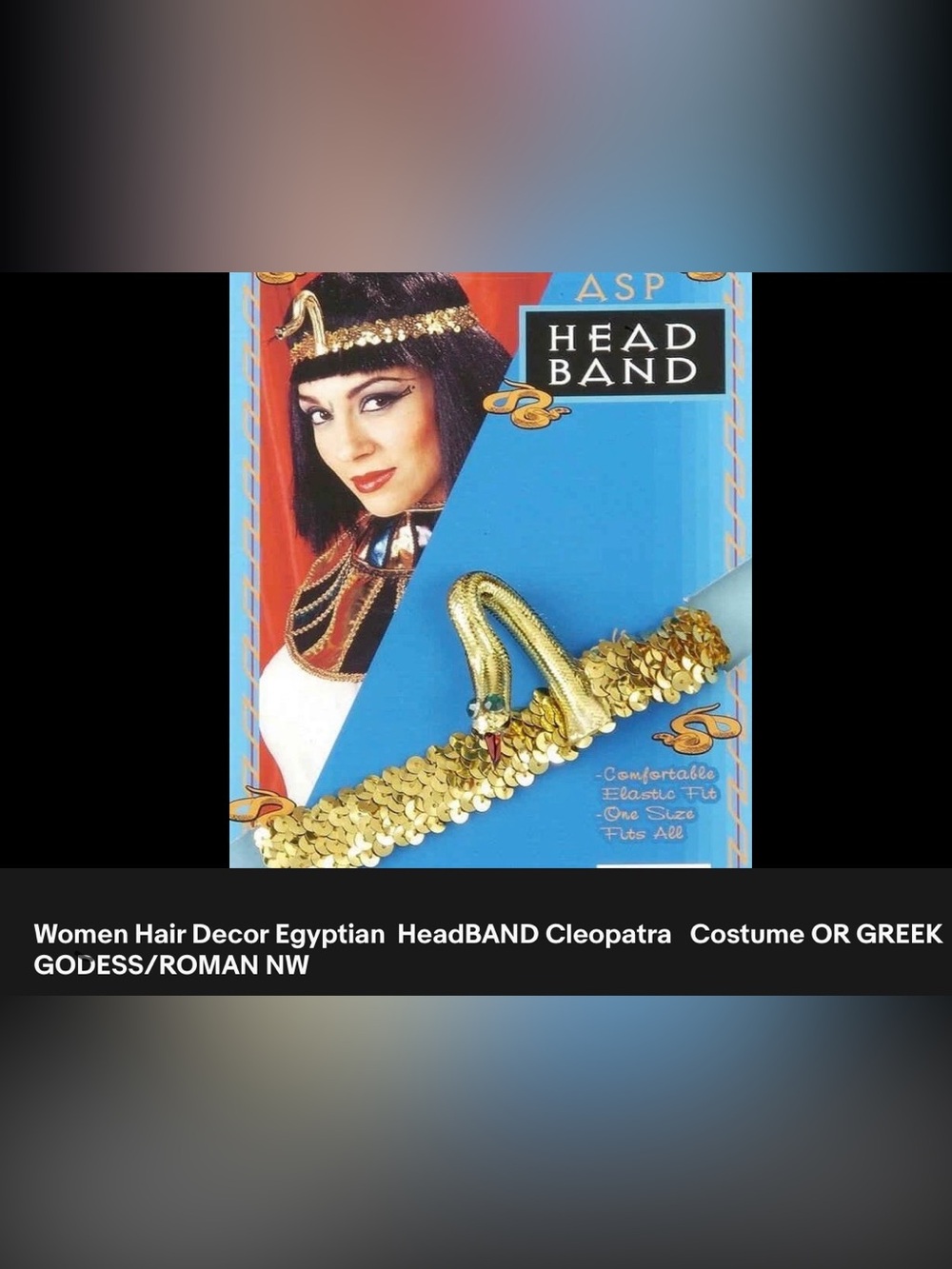Egyptian Cleopatra Gold Sequin Headband vintage 1996 NEW